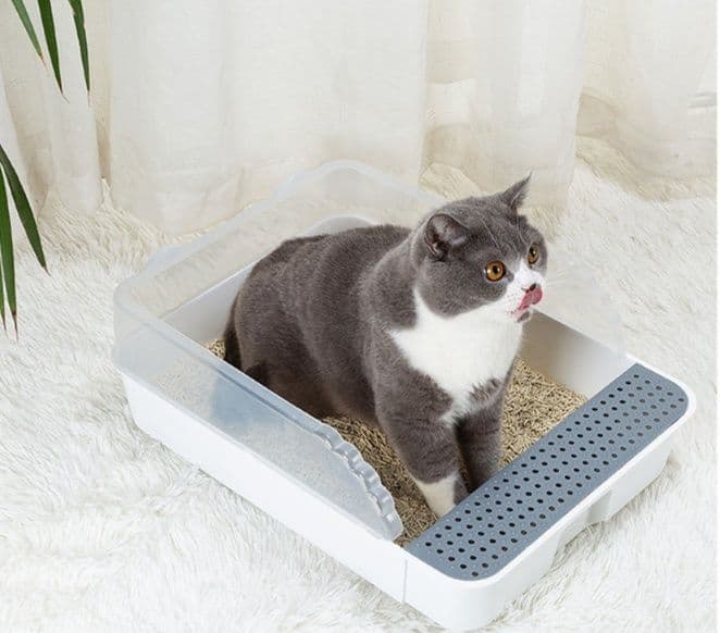 猫トイレ 二層構造猫砂飛び散り防止トイレ大型設計