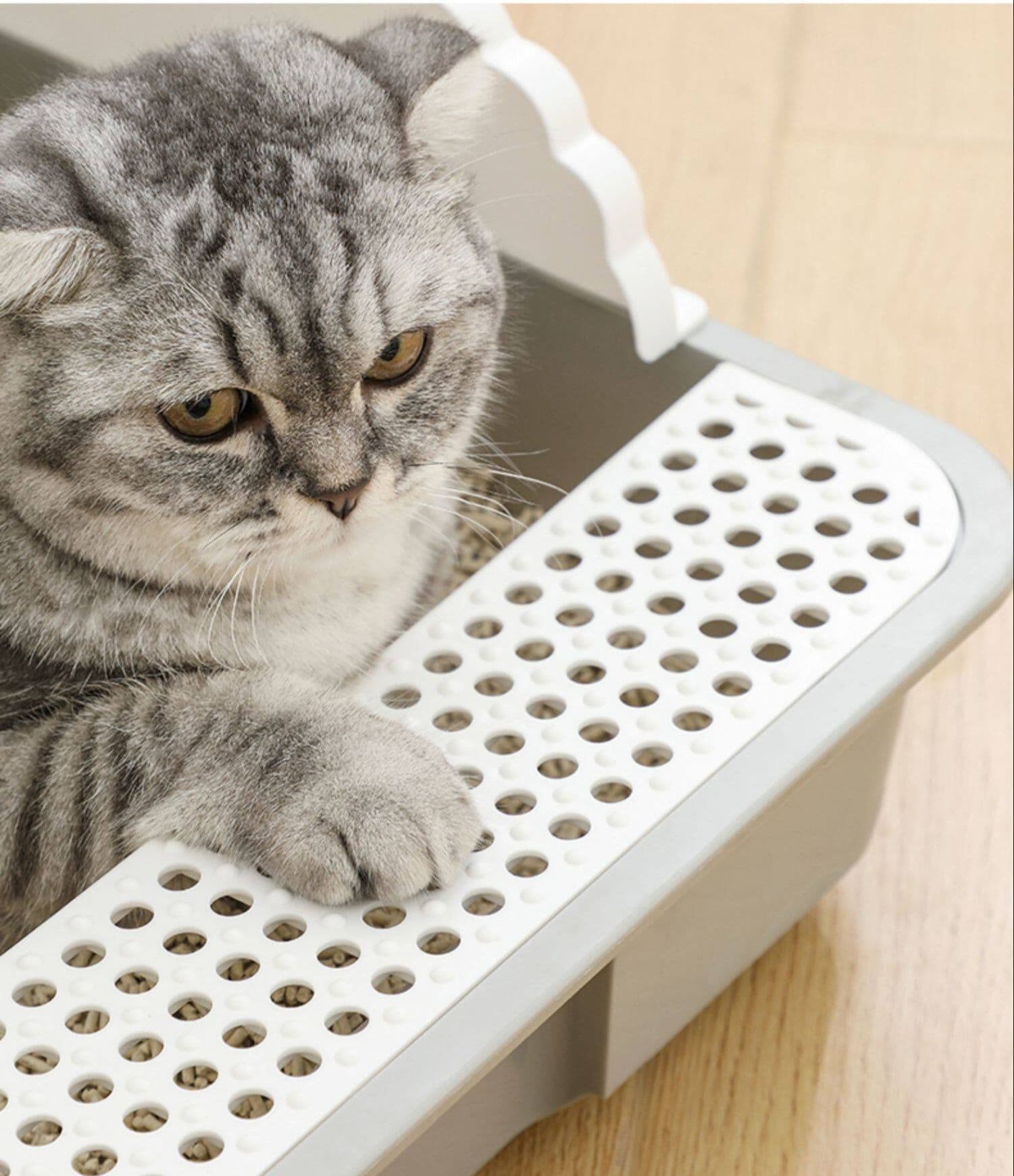 猫トイレ 防砂踏板付き消臭機能搭載猫トイレ