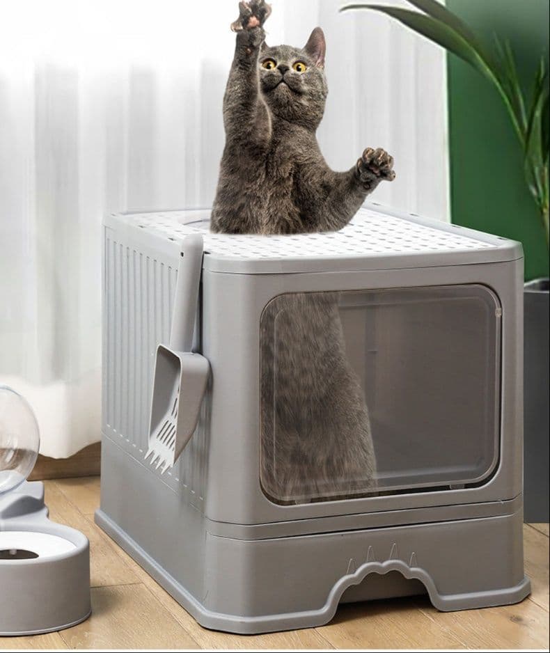 猫トイレ 引き出し式猫砂盆ドーム型上部入口付き
