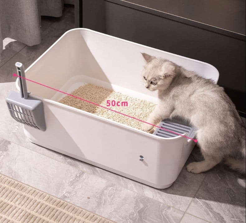 猫トイレ 猫砂の飛び散り防止機能付き猫トイレボックス