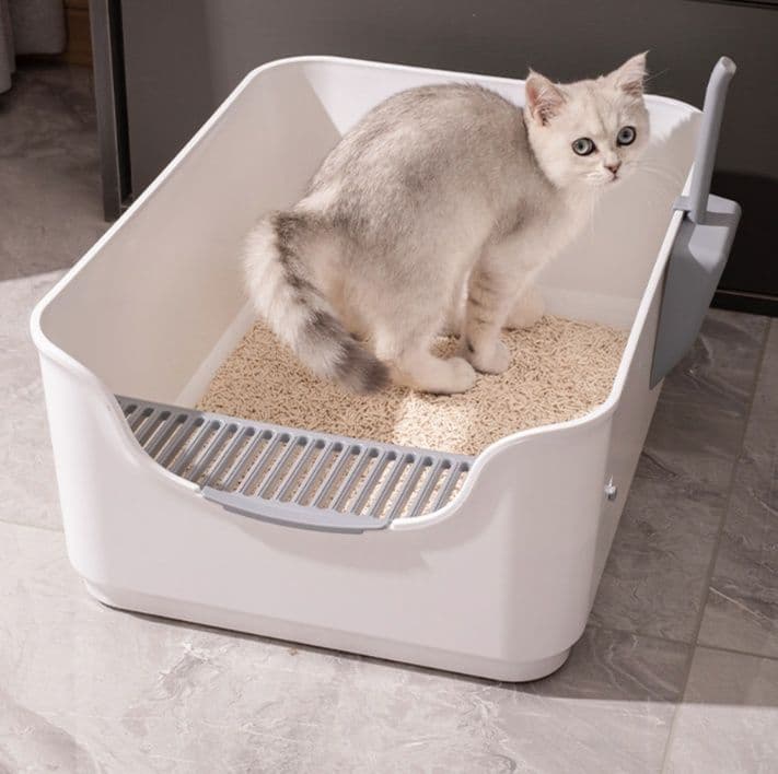 猫トイレ 猫砂の飛び散り防止機能付き猫トイレボックス