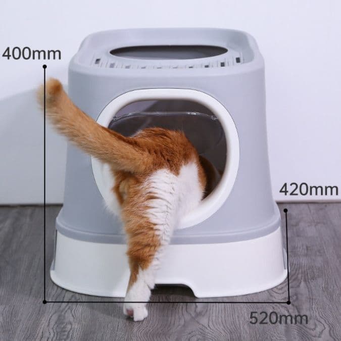 猫トイレ 上部開口式二段構造猫トイレ飛び散り防止