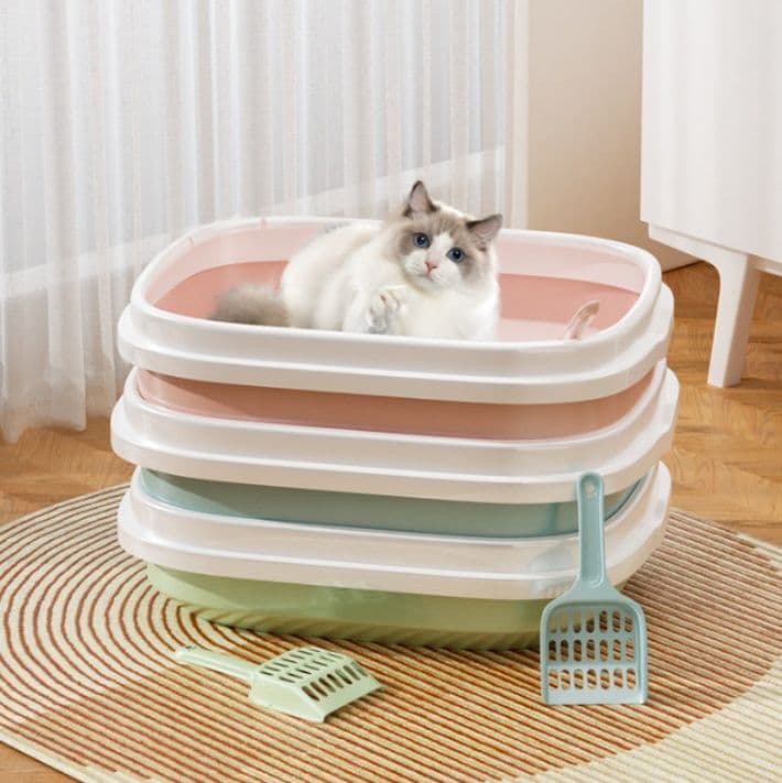 猫トイレ 折りたたみ式高壁設計猫トイレ小型
