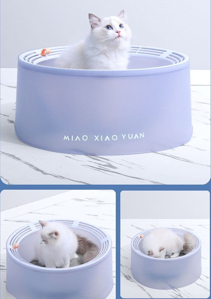 猫トイレ 子猫用丸型半密閉式猫トイレ飛び散り防止