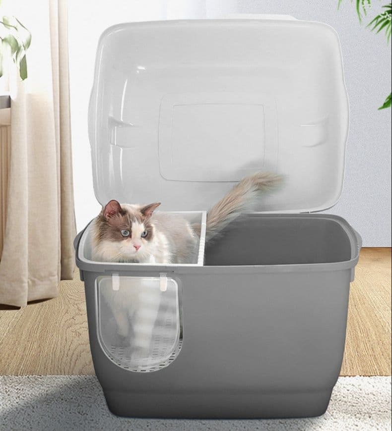 猫トイレ 長通路分離式蓋つき猫トイレ大型