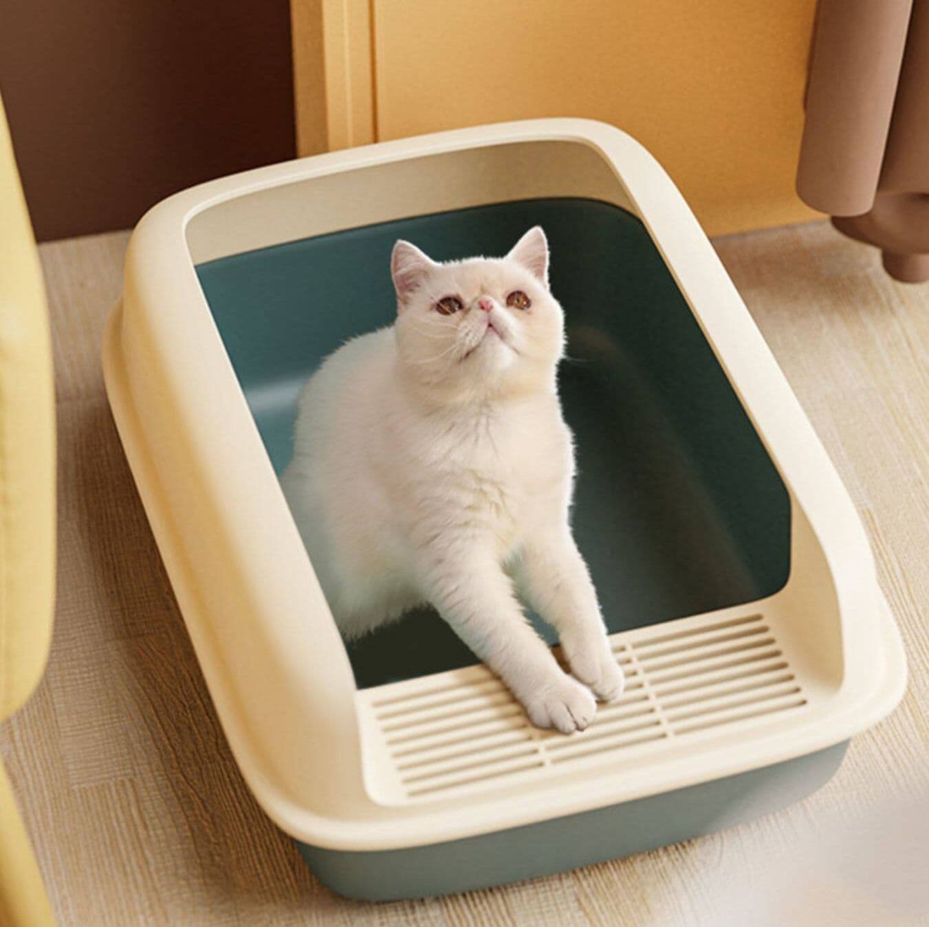 猫トイレ 高さ調節可能な防砂フード付き猫用トイレ