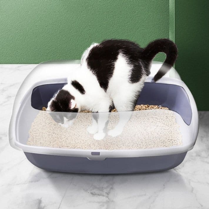 猫トイレ 高壁設計半開放式猫トイレ砂飛び散り防止
